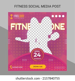 Gym and Fitness Promotion Post and Story Social Media Template