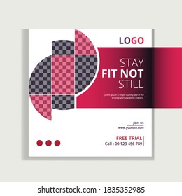 Gym and fitness promotional social media post