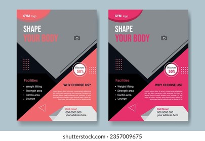 Gym and fitness promotional social media post and social media banner or web banner template