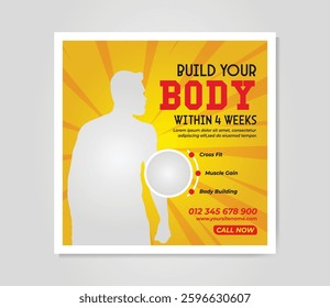 Gym fitness promotional social media EPS vector cover banner templates
