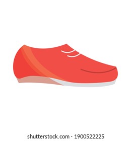 gym fitness red shoe sportswear equipment in flat style vector illustration