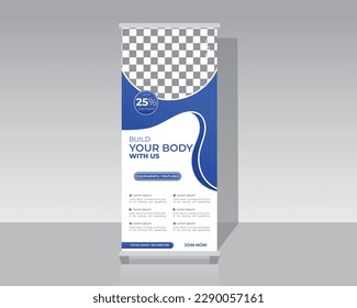 Gym Or Fitness Roll Up Banner Template 