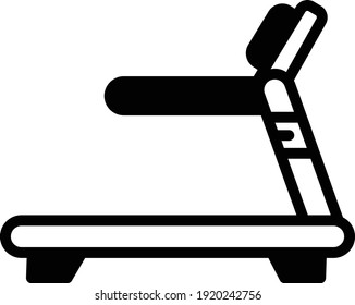Gym Fitness Services Business Symbol on White background, Treadmill Concept vector Glyph Icon Design, Health Care Sports stock illustration