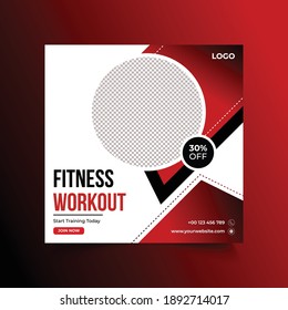 Gym Fitness Shape Your Body Banner Social Media Post Template Design