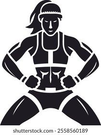 Gym and fitness silhouette design Minimal Icon style hand drawn 