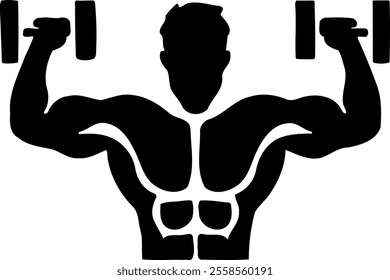 Gym and fitness silhouette design Minimal Icon style hand drawn 