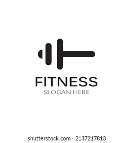gym fitness silhouette logo and barbell.Design for fitness gym and barbell,using vector design