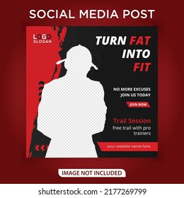 Gym and fitness social media banner post