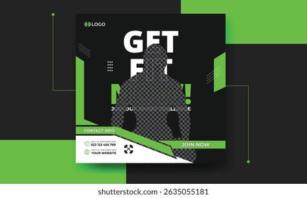Gym and Fitness Social Media Banner Set with Workout and Training Theme