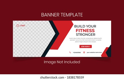 Gym and fitness social media cover and web banner template