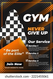 Gym and fitness social media flyer banner modern style template design