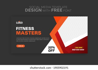 Gym Fitness social media post design template Premium Vector