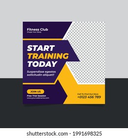 Gym fitness social media post template
