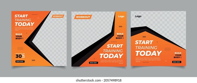 Gym Fitness Social Media Post Template