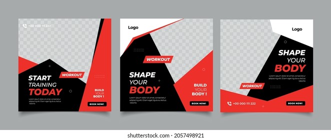 Gym Fitness social media post template