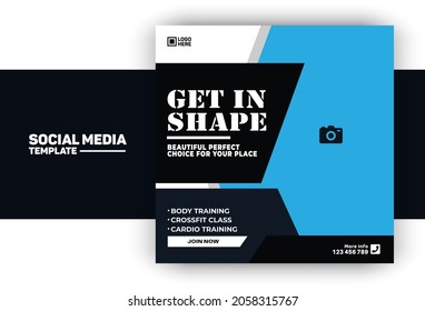 GYM Fitness Social Media Post Template 