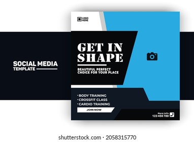 GYM Fitness social media post template 