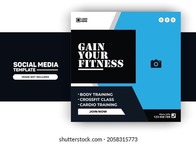 GYM Fitness social media post template 