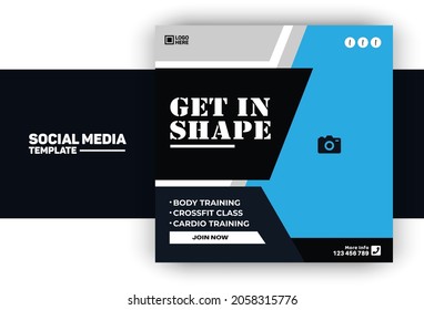 GYM Fitness social media post template 