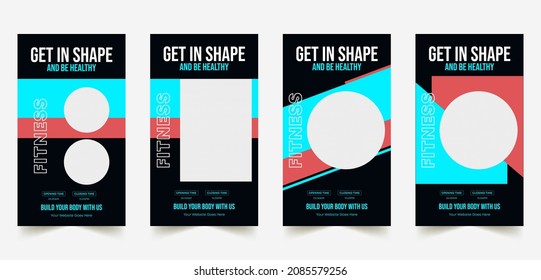 Gym Fitness social media post design template Premium Vector