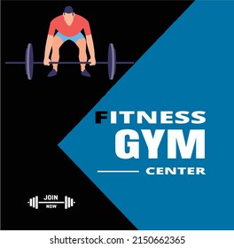 Gym and fitness social media post banner design, Fitness gym social media post banner square flyer template. digital marketing web banner design