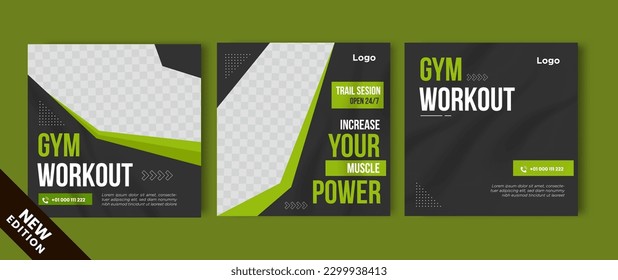 Gym Fitness social media post template