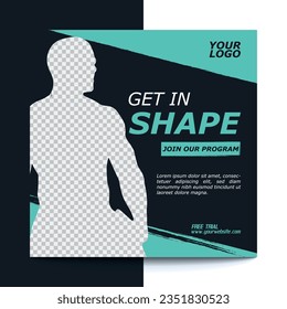 Gym and Fitness social media post template design, workout tips and tricks, modern colors, Vector design isolated on background