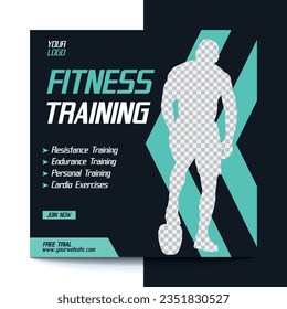 Gym and Fitness social media post template design, workout tips and tricks, modern colors, Vector design isolated on background