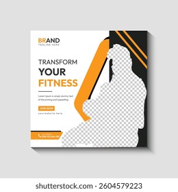 Gym and fitness social media post template