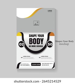 Gym Fitness social media post design template. Suitable for social media, flyers, banner Gym and fitness workout flyer bodybuilding sport athletic flyer template design poster