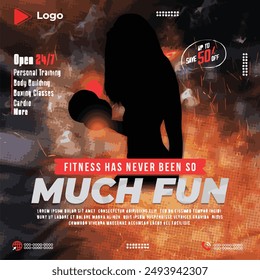 Gym and fitness social media sale banner or instagram post promotion template | Fitness gym social media instagram post and web banner template | Gym and fitness social media banner template