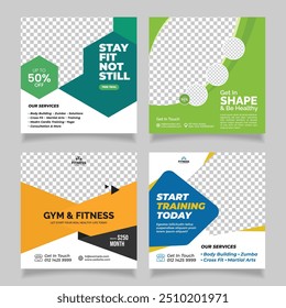gym and fitness social media suitable web banner design for flyer, annual sports