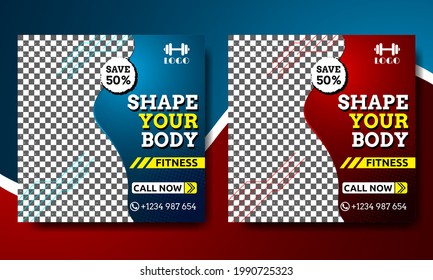 Gym an fitness social media template 