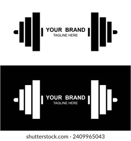 Gym fitness sport emblem and logo vector. This logo is perfect for any type of sport or an event related to weight lifting