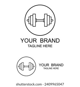 Gym fitness sport emblem and logo vector. This logo is perfect for any type of sport or an event related to weight lifting