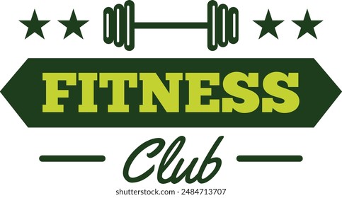 Fitness Fitness Fitness Sport Embleme und Logos Vektorgrafik Set mit Langhanteln Hanteln Kettlebells und Muscle Body Man Silhouetten und Händen, Athletik Workout Sport Club, Active Lifestyle.