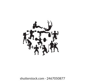 Gym Fitness Sport Silhouettes, art vector design
