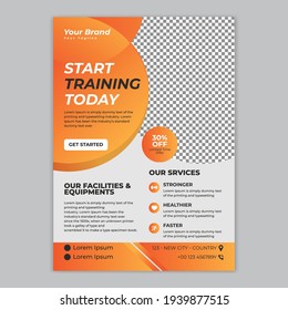 GYM Fitness sports Flyer Leaflet template. vector eps