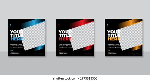 Gym and fitness square banner template social media post, web banner  for business promotion