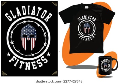 Gym Fitness T shirt design and mug design vector for boys and girls and super cool gym t shirt design template and concept