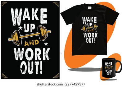 Gym Fitness T shirt design and mug design vector for boys and girls and super cool gym t shirt design template and concept