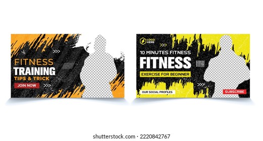 Gym and Fitness Thumbnail Or Web Banner template Design