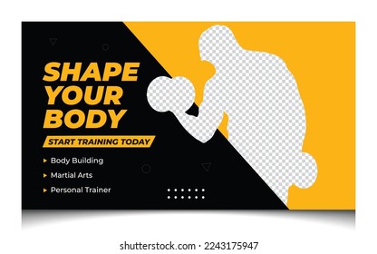 Gym and Fitness Thumbnail Or Web Banner template Design