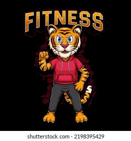 GYM Fitness , tiger illustration Logo or mascot