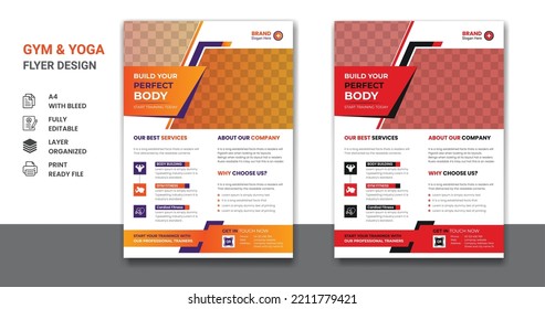 Gym Fitness Training Center Flyer Social Media Post Business Cover And Annual Report Design