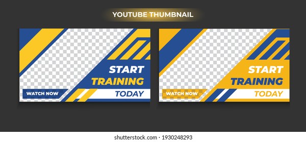 gym and fitness training, exercise youtube thumbnail, and web banner template Vector design