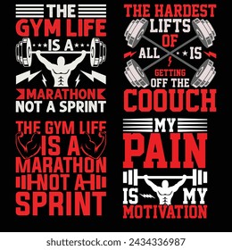 Gym And Fitness T-shirt design Bundle vector file