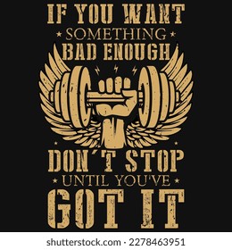 Gym or fitness tshirt design vector design