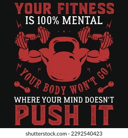 Gym or fitness tshirt design vector design