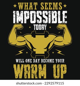 Gym or fitness tshirt design vector design